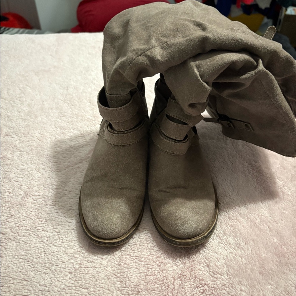 Maurices Taupe Heeled Boots